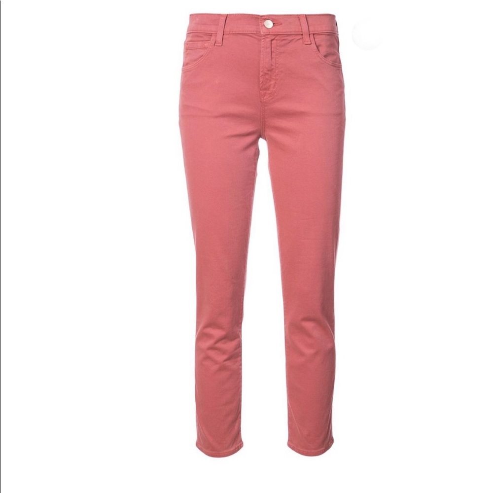 J Brand Ruby Straight Begonia Red Skinny Jeans